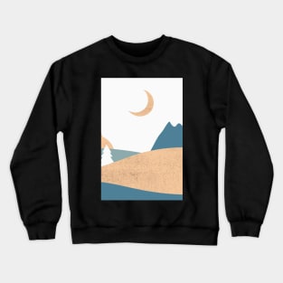 Landscape Art - Mountains Hiking - Sunset Adventure - Blue Lagoon - Seaside Art - Sunrise Mountains Crewneck Sweatshirt